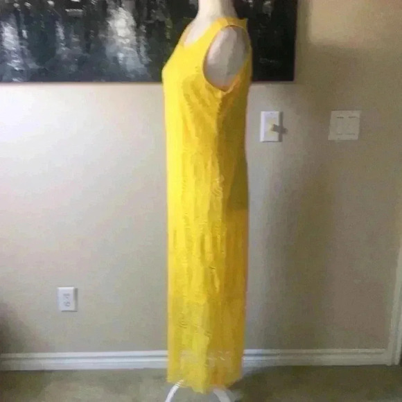 Sharagano Lace Fully Lined Ankle Length Dress w/Side Slits & Scalloped Hem-10P - Picture 3 of 9